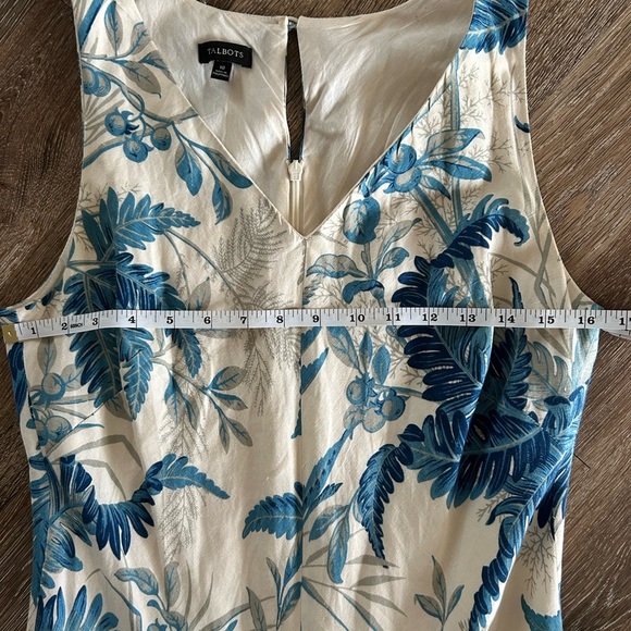 Talbots Hawaiian Print Maxi Dress Size 10 boho Linen-Cotton Blend Vacation-Ready - Picture 6 of 10
